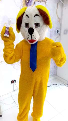 personagem vivo mascote do cachorro ação promocional em pet Shop 